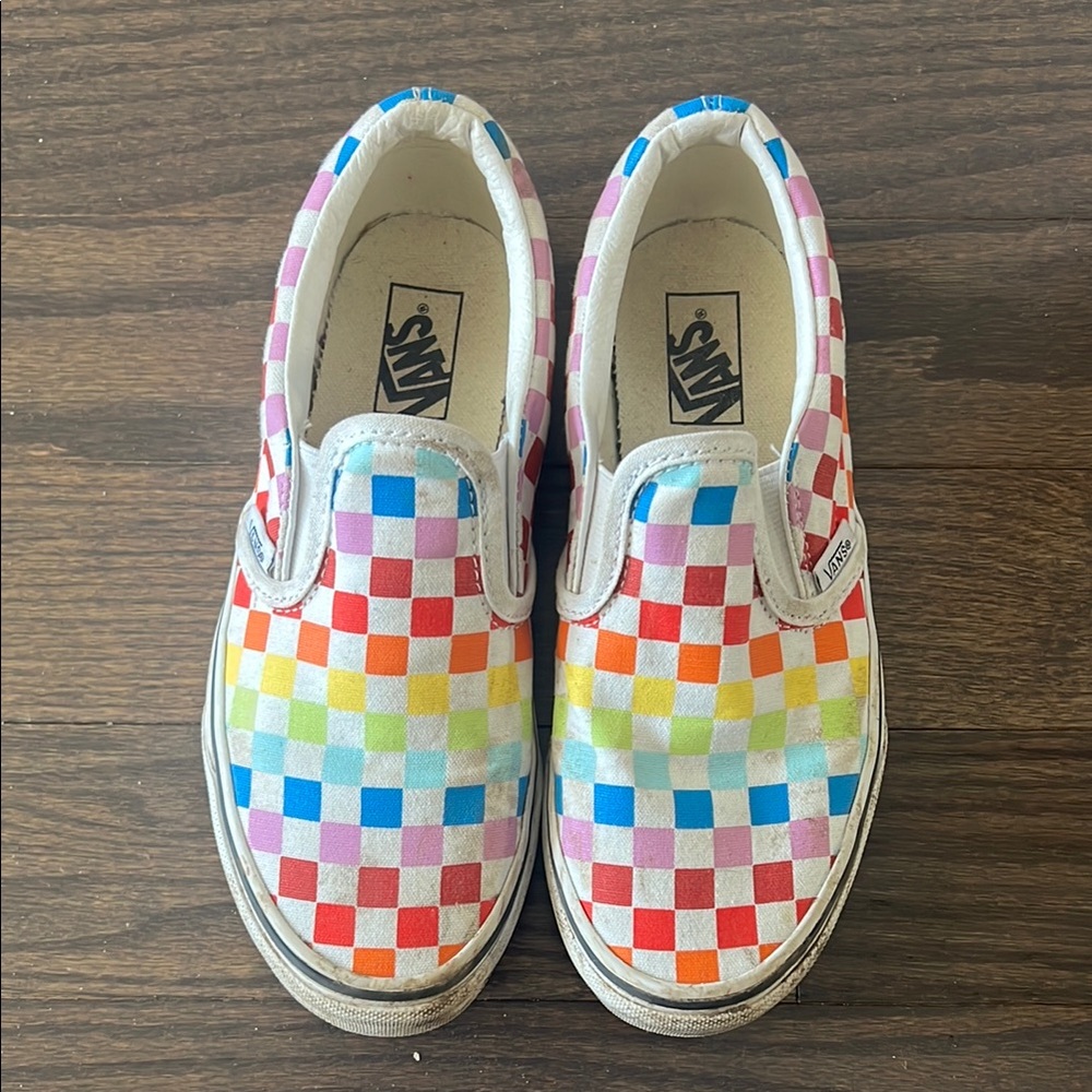 Vans Kids Multicolor Checkered Slip-On Shoes